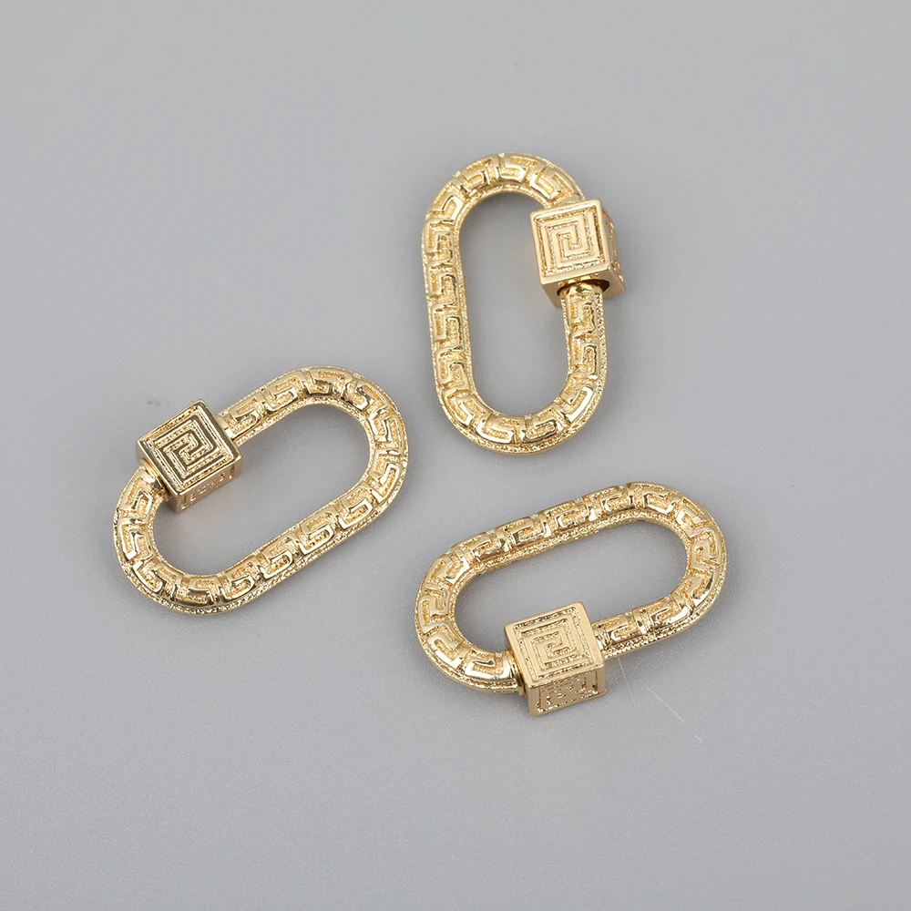 

5pcs/Lot 13x23mm Plated Platinum Gun Black Gold Copper Oval Screw Clasps Lock Carabiner Clasps For Pendant Necklace Making