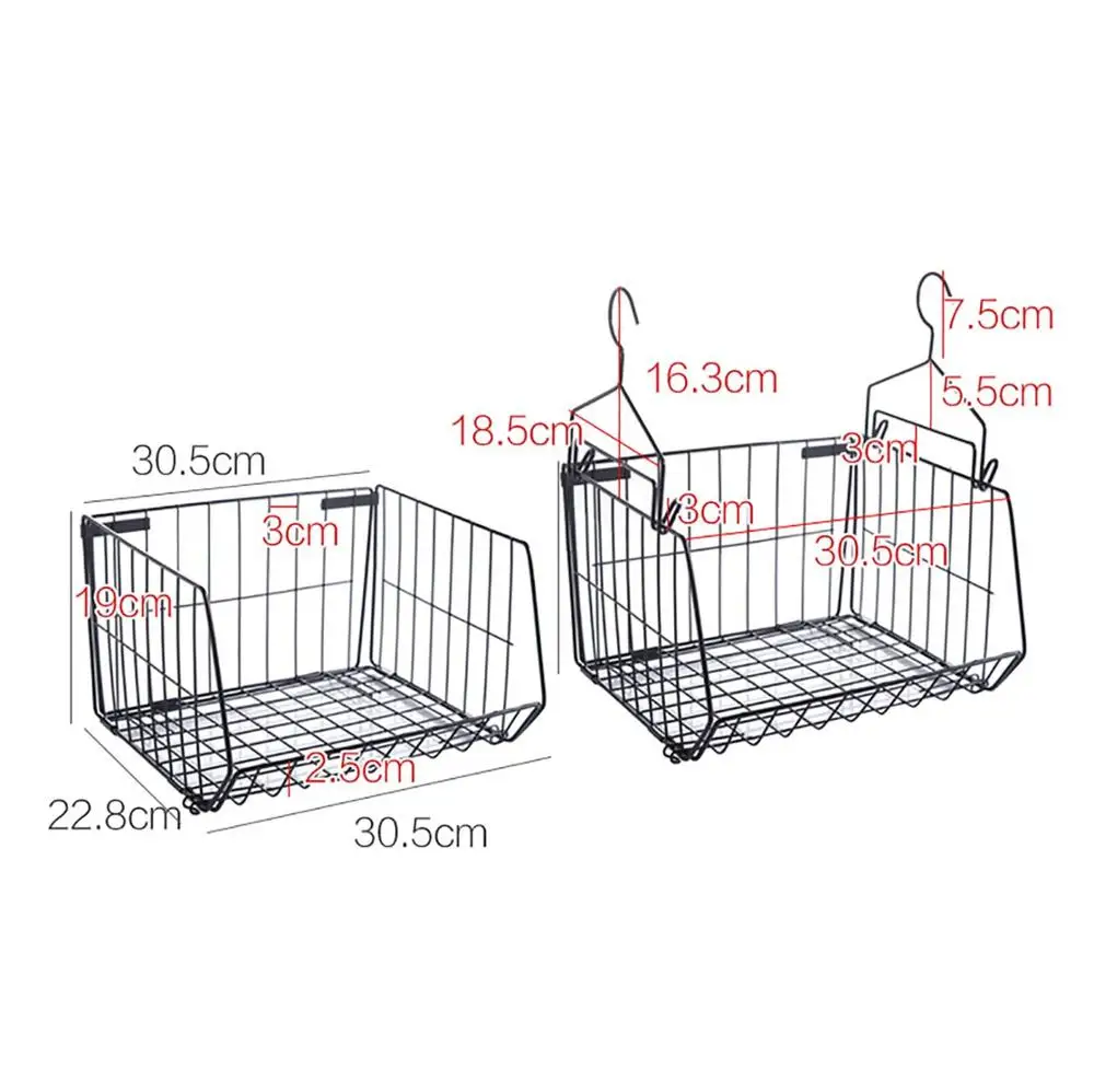 Штабелируемая подвесная корзина для хранения из кованого железа многослойная