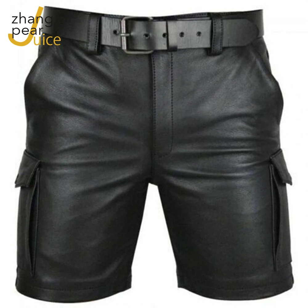 

Men PU Leather Shorts Sexy Male Shorts Black Faux Leather Short Pants Casual Shorts Classic Mens Fashion Shorts Bottom