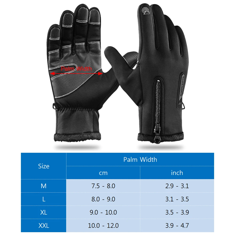 Winter Warm Touchscreen Cycling Gloves Windproof Full Finger Sports for Men Women Biking Hiking Motorcycling | Спорт и развлечения