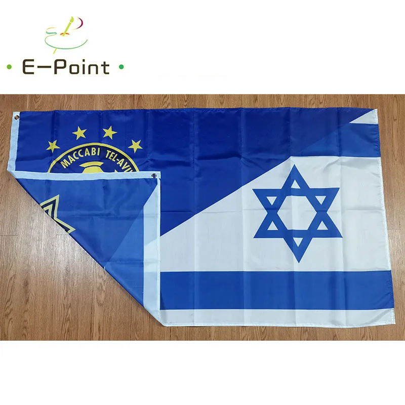 Half Israel Maccabi Tel Aviv Flag 3ft*5ft (90*150cm) Size Christmas Decorations for Home Banner Gifts |