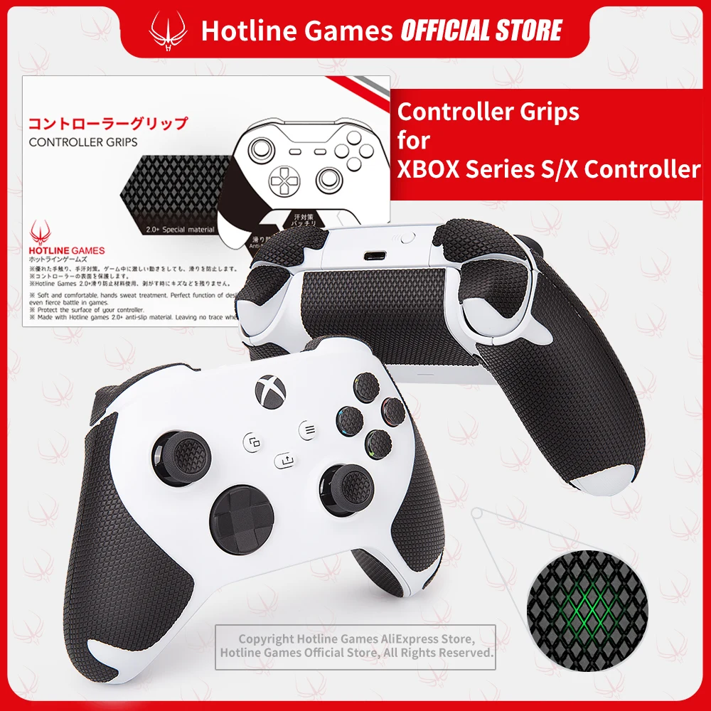 

Hotline Games 2.0Plus Controller Grips for Xbox Series X/S Controllers,Anti-Slip,Moisture Wicking [Player Pro Version (21PCS)]