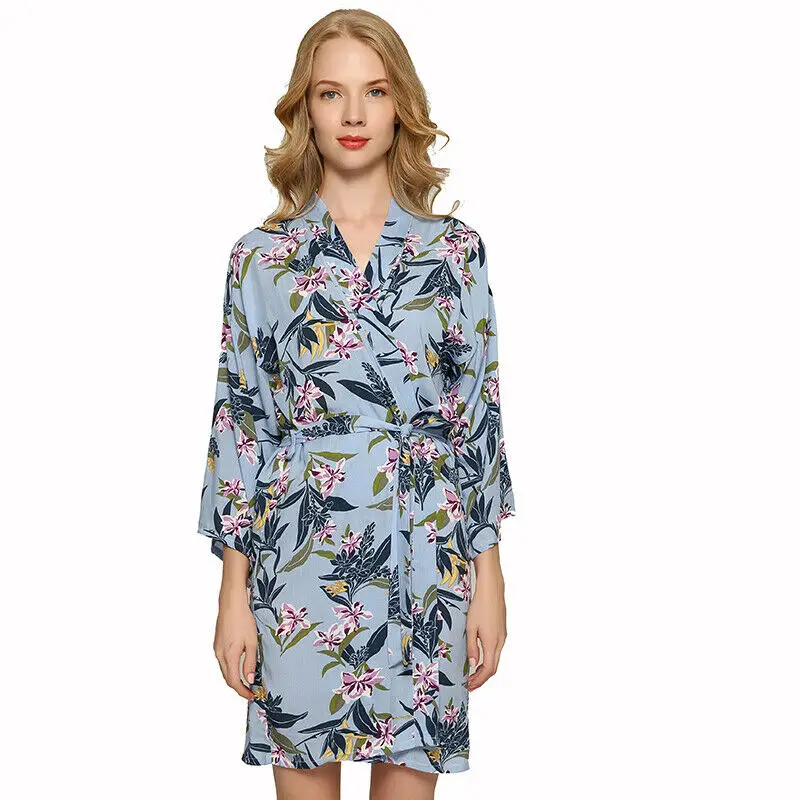Owiter хлопковые халаты с цветочным принтом женское платье невесты свадебное