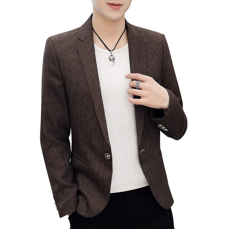 

2020 Autumn Men Slim solid color blazers teenagers tide leisure blazers single