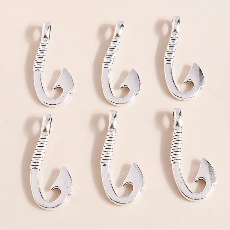 

10pcs 15*32mm Antique Silver Color Alloy Sickle Hook Charms for Necklaces Earrings Making Knife Charms for DIY Jewelry Making