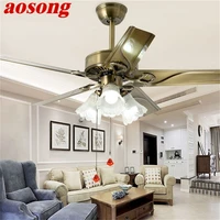 aosong ceiling fan light modern simple lamp with straight blade remote control for home living room