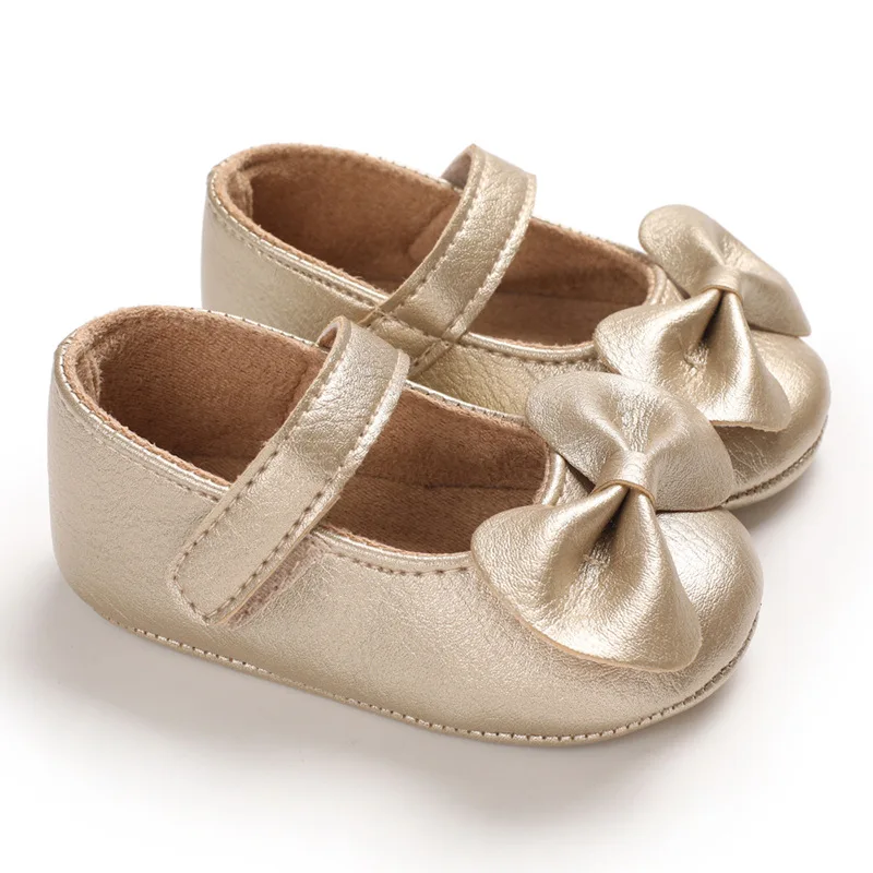Newborn Baby Girl Shoes Toddlers Babies PU Anti-Slip Princess Shoes Bowknot Infant Casual Soft Sole First Walkers 0-18M images - 6