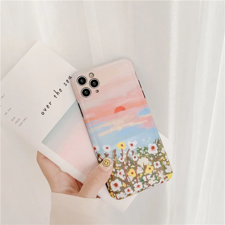Чехол для iPhone 11 Pro Max Xr Xs X 7 8 Plus в стиле ретро с изображением картины маслом пейзажа