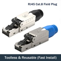 rj45 connector cat8 shielded toolless eternet cable lan keystone jack 40g 2000mhz network adapter modul plug rj45 female socket