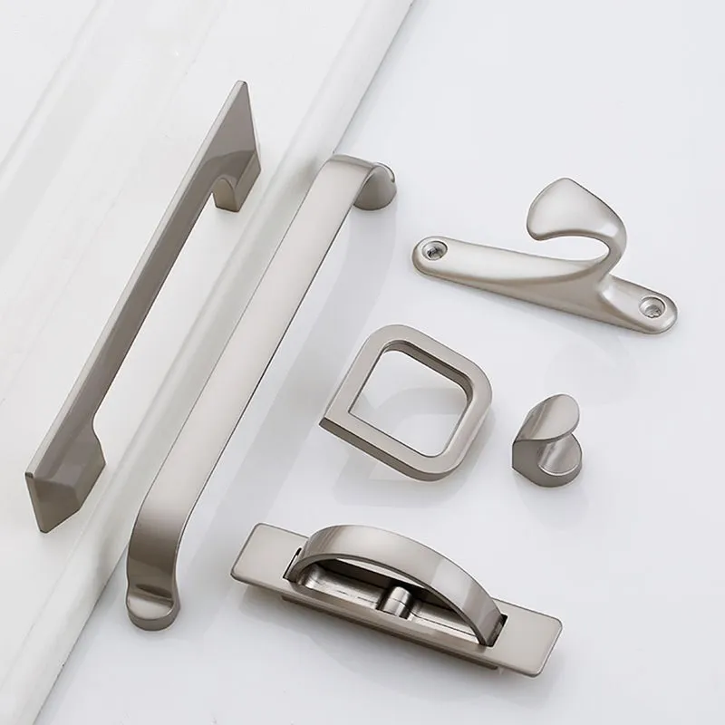 KK и FING Кухня шкафа песок Серебряная ручка мебельной дверцы крюк для хранения дома