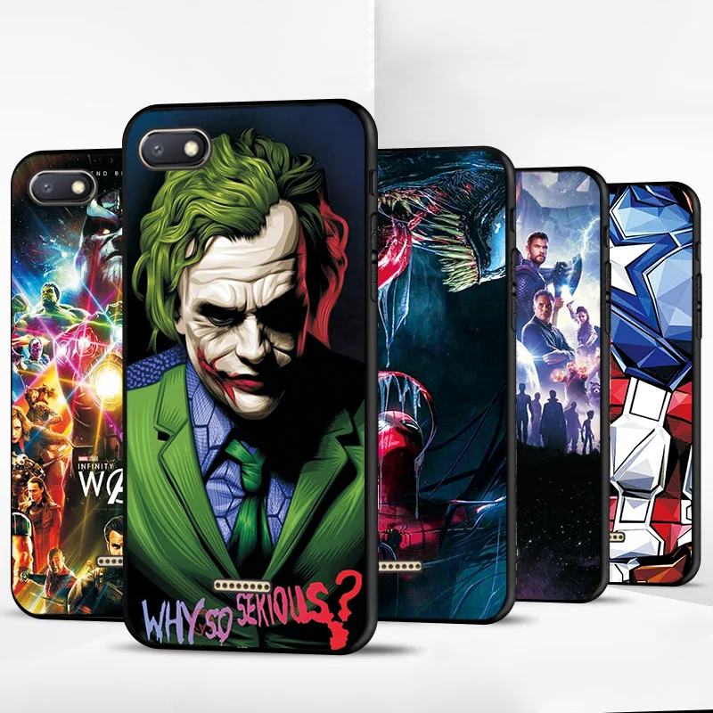 Для Xiaomi Redmi 6A 7A 8A чехол-накладка на Redmi Note 6 7 Note 8 Pro Мстители Venom ЧЕРНЫЙ ТПУ чехол для телефона бампер для Redmi Note 8T