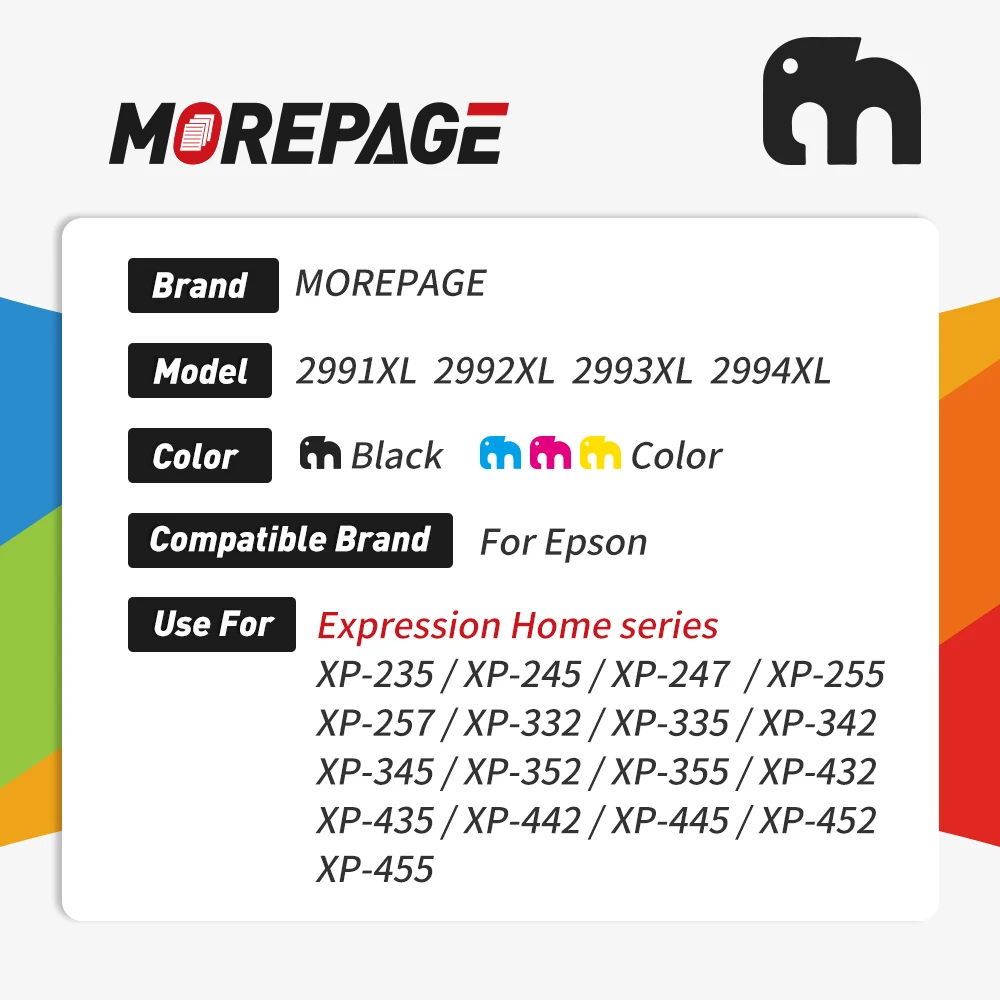 MorePage 1-10 PCS T2991 29XL 29 XL Compatible Ink Cartridge For EPSON XP235 XP245 XP247 XP255 XP257 XP332 XP335 XP342 Printer |