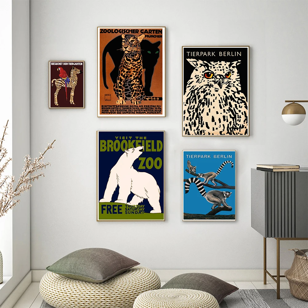 Животное сова винтажное настенное Искусство Холст постер живопись Зоопарк