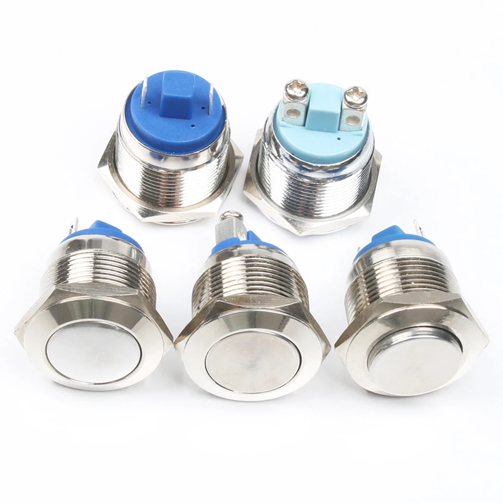 Металлический латунный хромированный кнопочный переключатель 19 мм Сферический