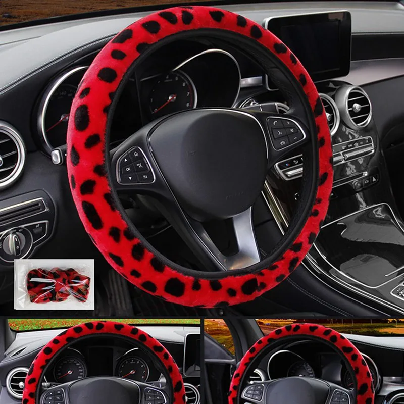 Универсальный золотистый и черный леопард из мягкого искусственного меха