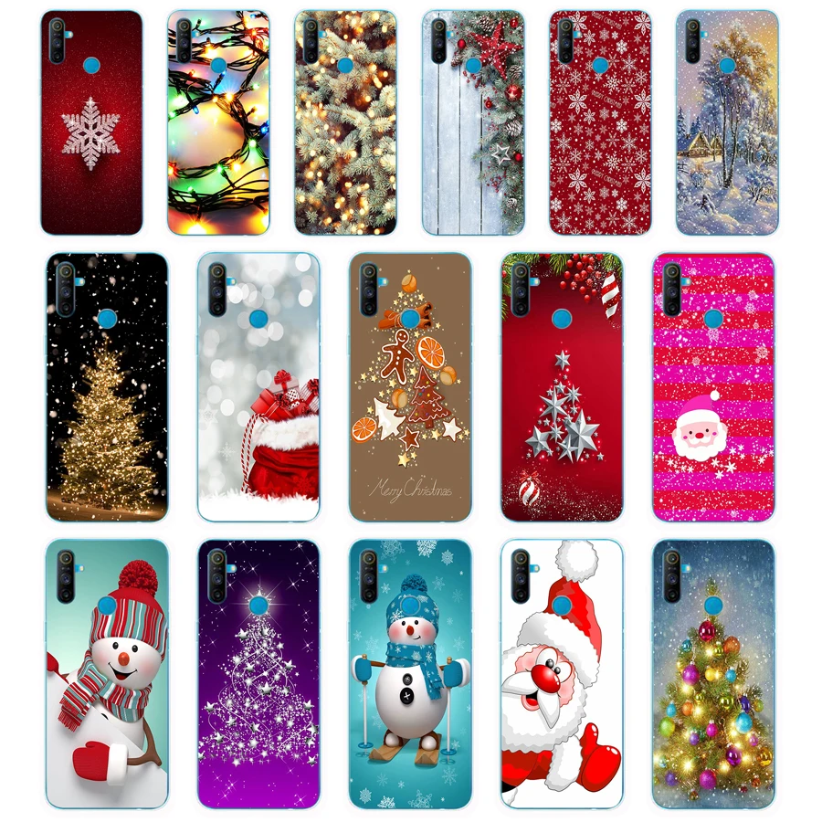 76SD счастливая Рождественская елка Снежинки Мягкий силиконовый чехол из ТПУ для OPPO A1K A5S A7 AX7 A5 A9 2020 Realme 3 Pro C3 чехол