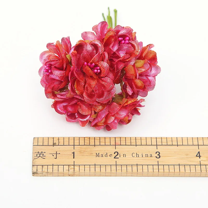 6 шт. 3 см искусственные цветы пластиковый букет гвоздик Свадебные украшения для