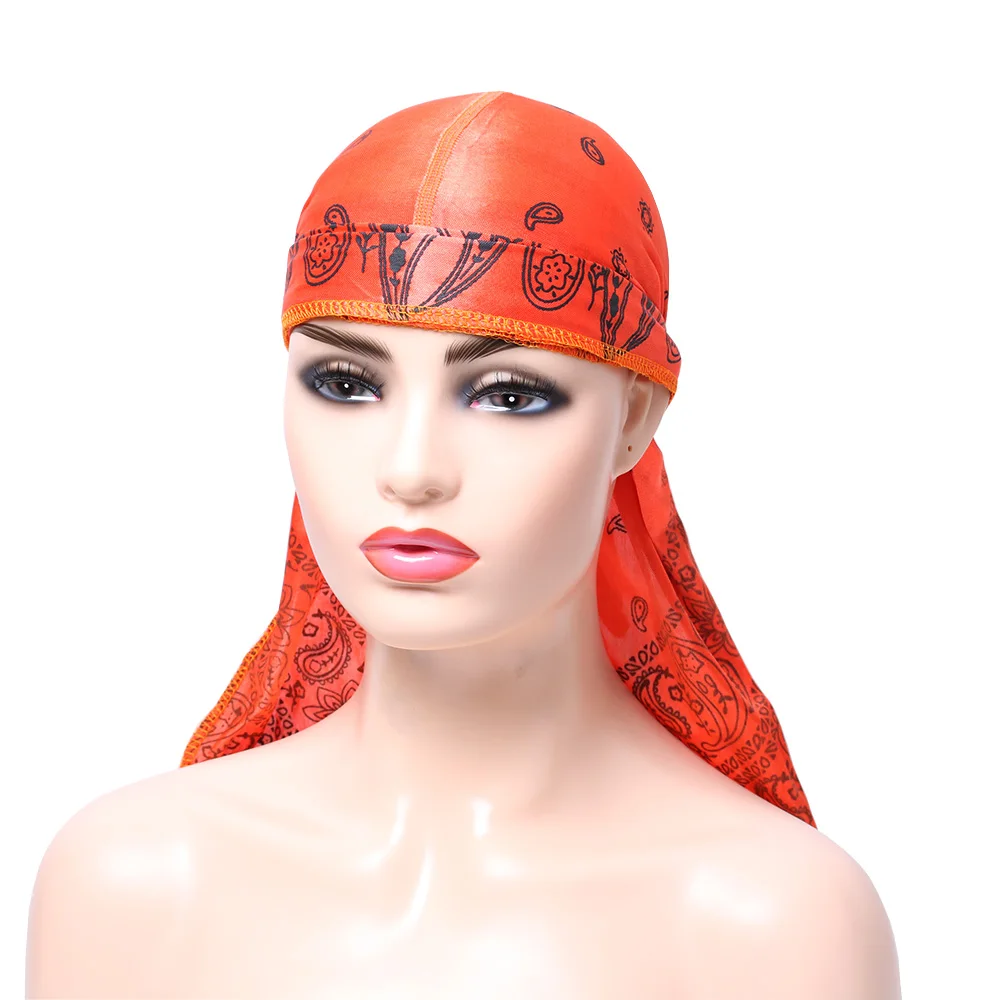 Повязка на голову Мужская с принтом Durag яркая мягкая регулируемая для уличных
