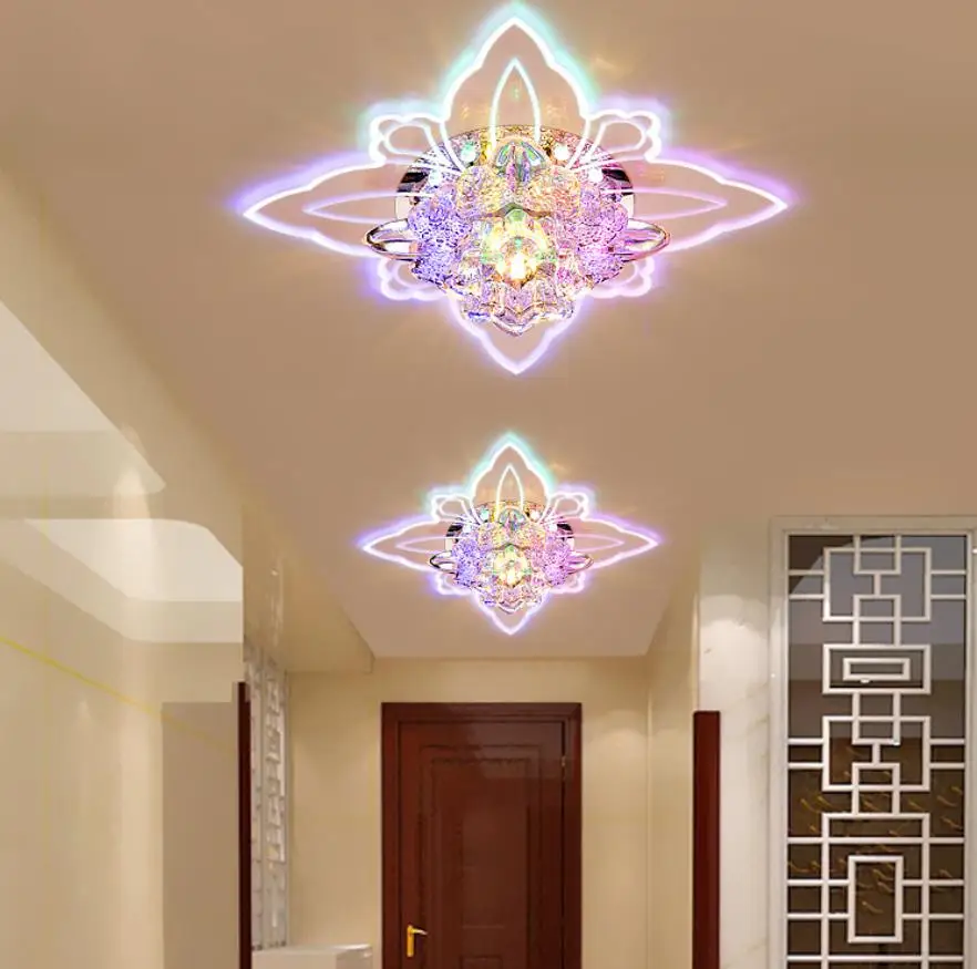 Lámpara de techo moderna para pasillo, luz LED de cristal colorida para espejo de pasillo, iluminación de porche