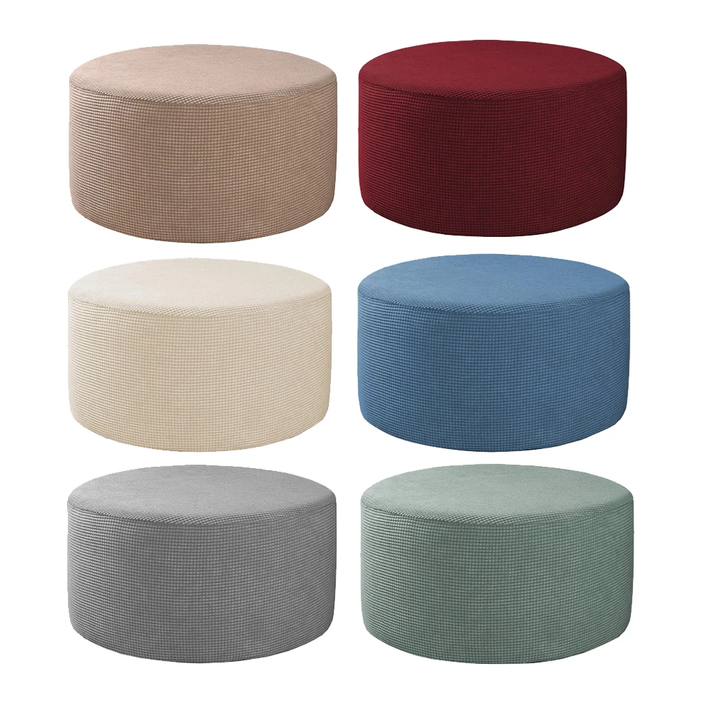 

Round Ottoman Slipcover Footstool Footrest Seat Cover Footstool Covers
