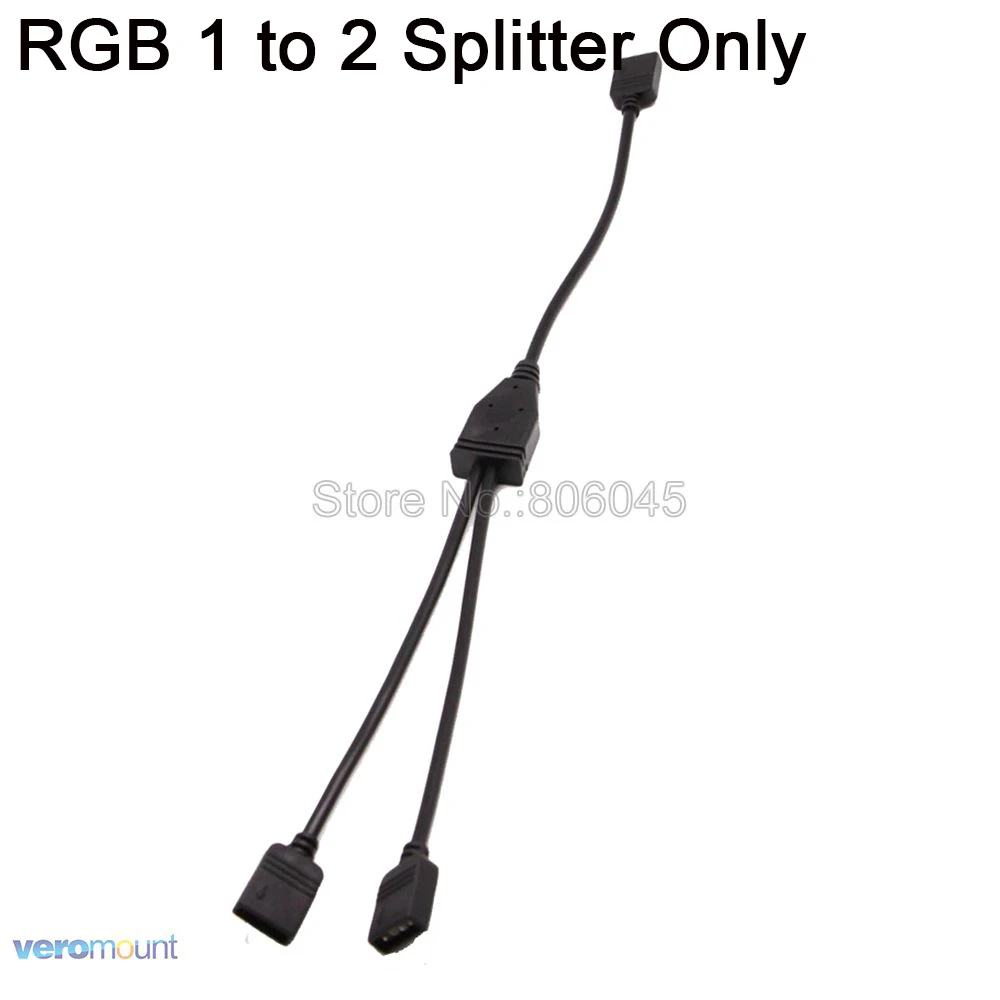 4Pin RGB сплиттер соединитель черный кабель от 1 до 1 2 3 4 5 Женский разветвитель удлинитель для 5050 RGB светодиодные полосы света - Цвет: 1 to 2