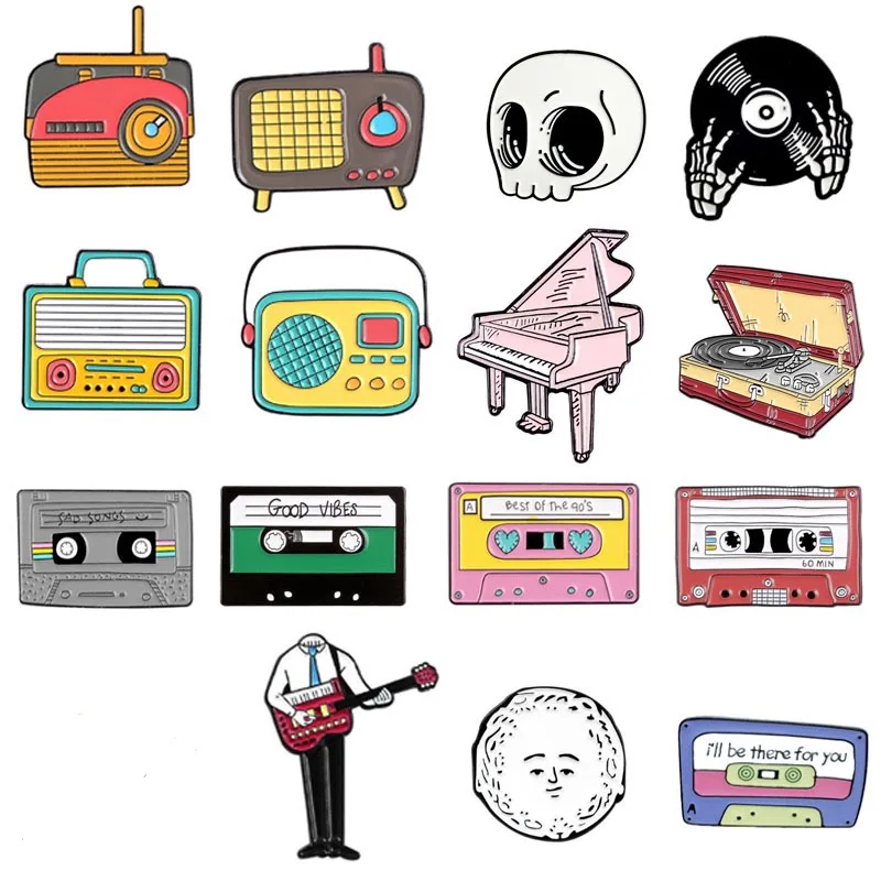 Музыкальная коллекция Металлические Булавки модный рекордер ТВ портативная