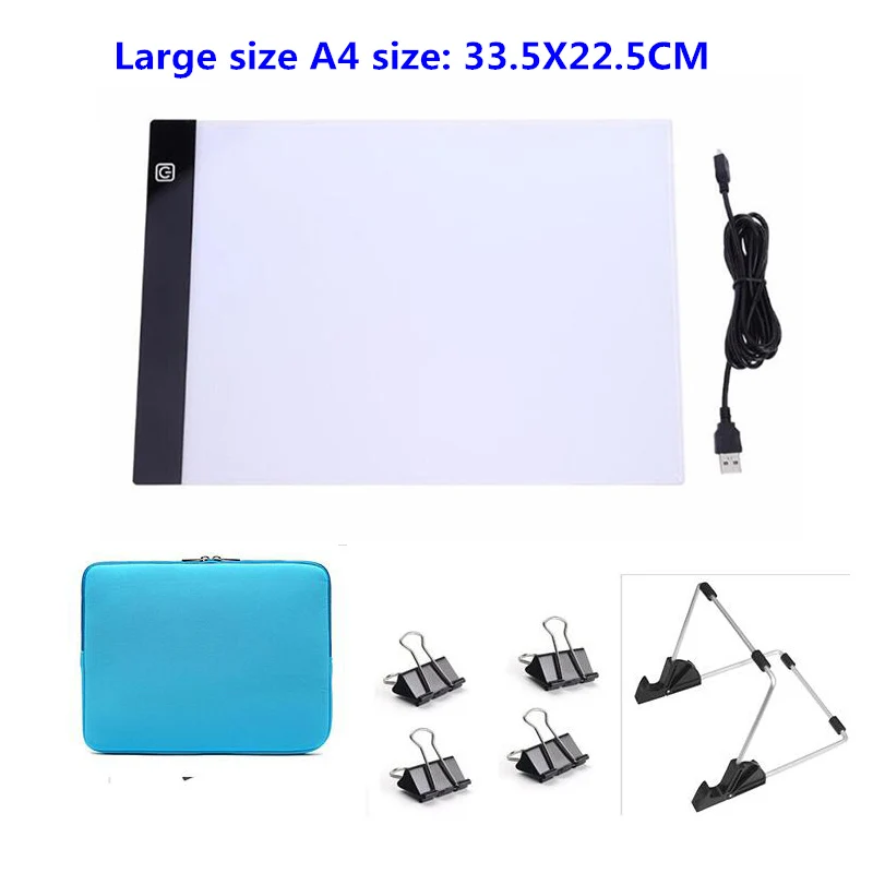 

A4 LED Light Pad for Diamond Painting, USB Powered Light Board Kit, Adjustable Brightness with Detachable Stand and Clips