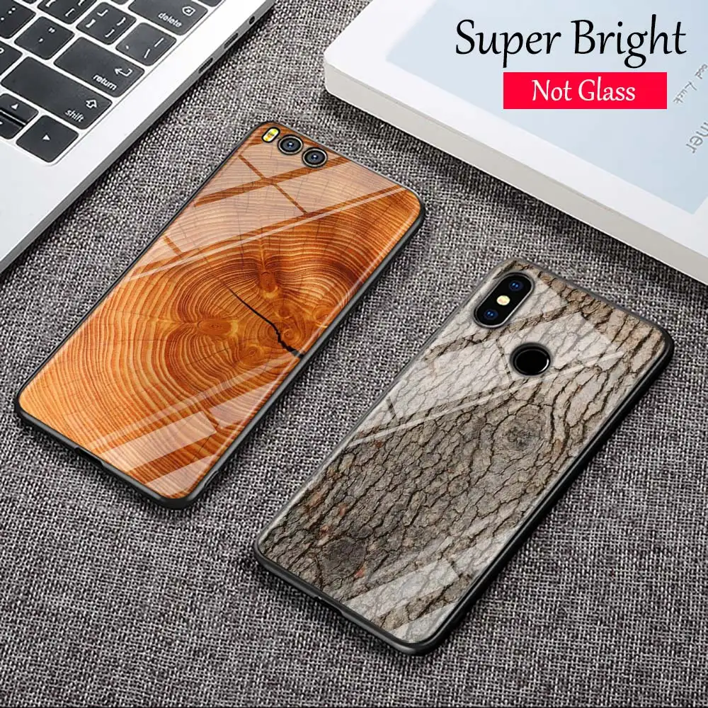 Черная текстурная деревянная крышка для Xiaomi Mi A1 A2 5X 6X 6 8 9 9SE CC9 F1 9T 9TPro Play суперяркий