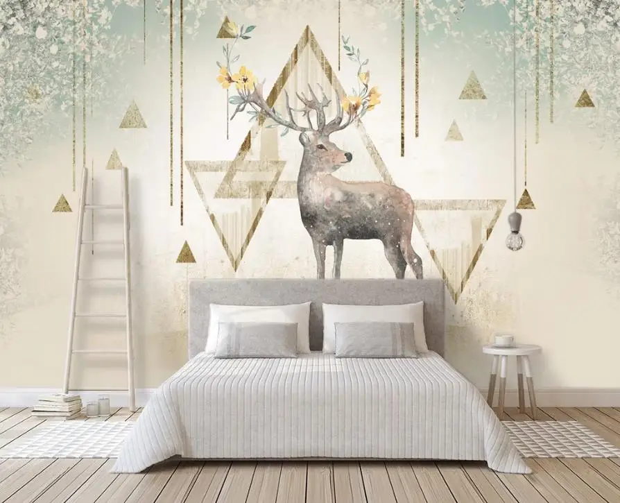 

Абстрактные скандинавские настенные стикеры на заказ, настенные обои для спальни, домашний декор, гостиная, papel de parede 3 d TV backdrop 2020