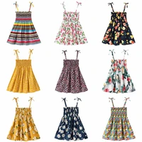 summer baby girls kids floral print dresses for children camisole holiday beach dress