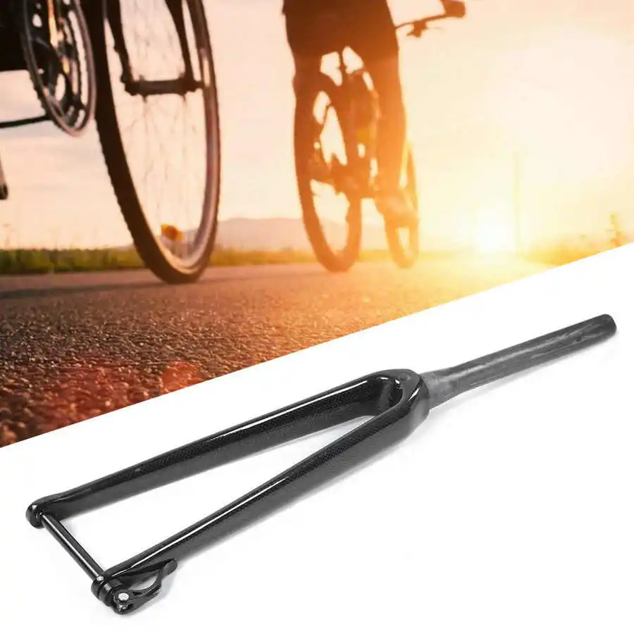 Руль из углеродного волокна коническая Передняя жесткая вилка 700C баррель вал бар 3K Глянцевая для дорожного