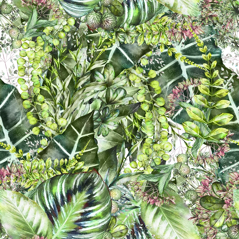

Polyester Stretch Fabric for dress Floral Plant Pattern Thin Stretch Cloth Digital Printing DIY Clothes Shirt Sewing Bedding