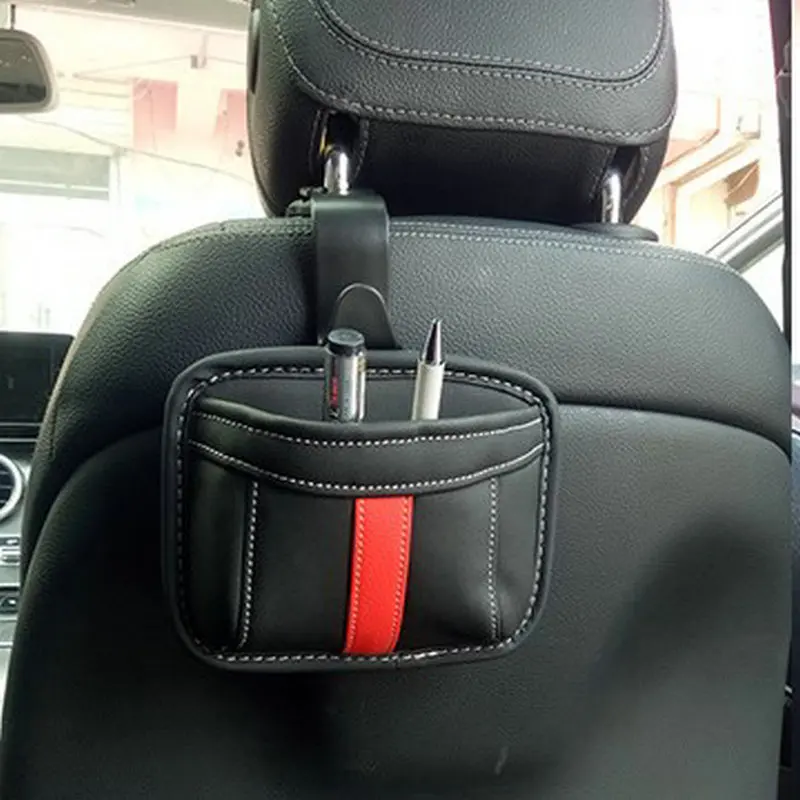 

SBTMY Multifunctional mobile phone storage box pasted Pu hanging bag car storage bag seat hanging storage bag for all the car