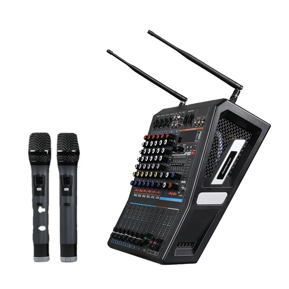 

8 channel Professional power amplifier with wireless microphone
