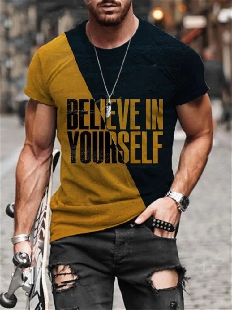 

Men's T-shirt Fashion 3D Graffiti Printed Top 2021 Summer Casual Breathable Fabric Retro Style Cost-effective Summer T-shirt