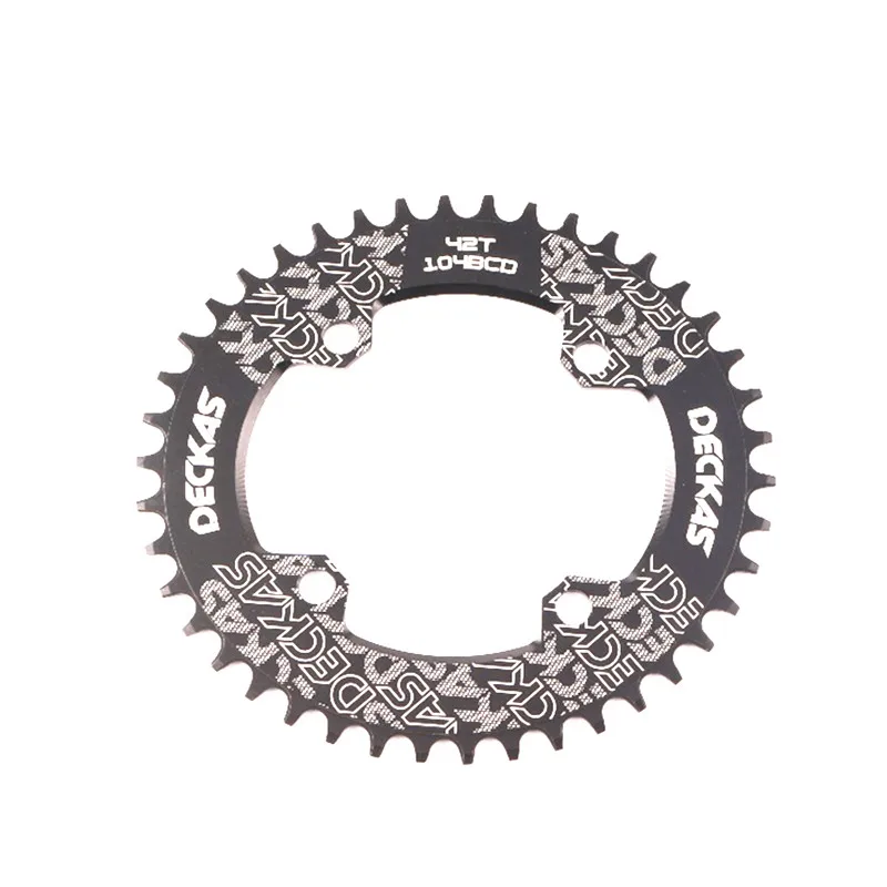 DECKAS круглый 104BCD 40/42/44/46/48/50/52T горный велосипед Звездочка MTB велосипед диаметра окружности болтов(Алюминий узкая широкая цепь из колец цепь BCD 104