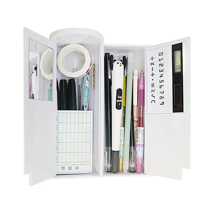 Новый кавайный чехол для карандаша большая емкость коробка ручек с зеркалом