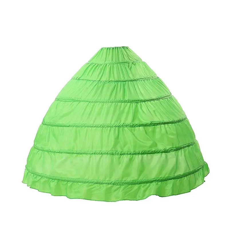 

6 Hoops no Yarn Large Skirt Bride Bridal Wedding Dress Support Petticoat Women Costume Skirts Lining