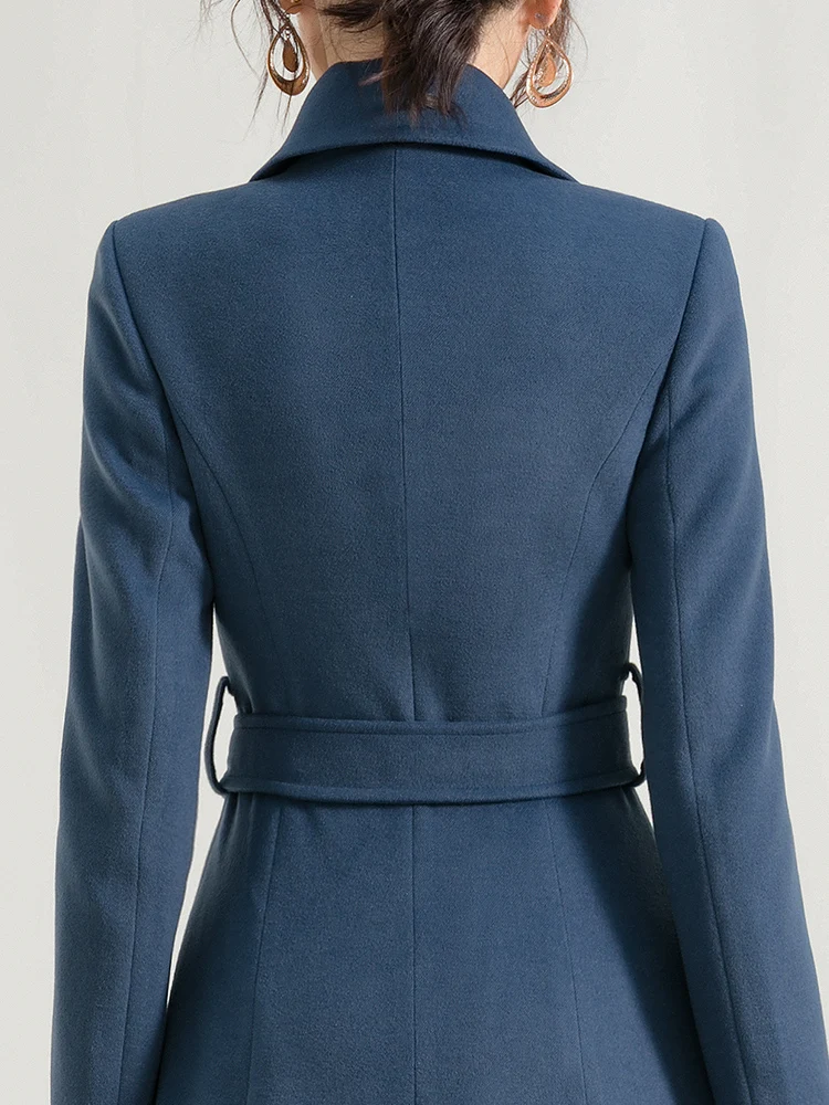 

New Autumn Winter Warm Clothes for Women British Style Turn Down Collar Long Sleeve Outwear Wool Jacket Coat Female Overcoat