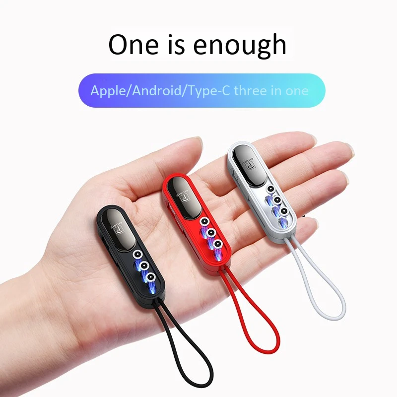 

Magnetic Three-in-one Data Cable Mobile Phone Charging Cable One For Three Magnetic Strong Magnetic Universal Short Line