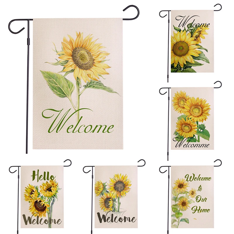 

Bee Sunflower Flag Double Sides Garden Flags Flax Banner Party Flags Decor