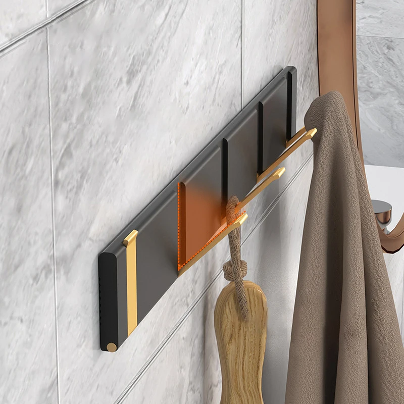 

Wall Folding Hook For Bathroom Towel Storage Bathroom Accessories Hanging Holder Kitchen Gadget Storage Multi-Function Home Hook