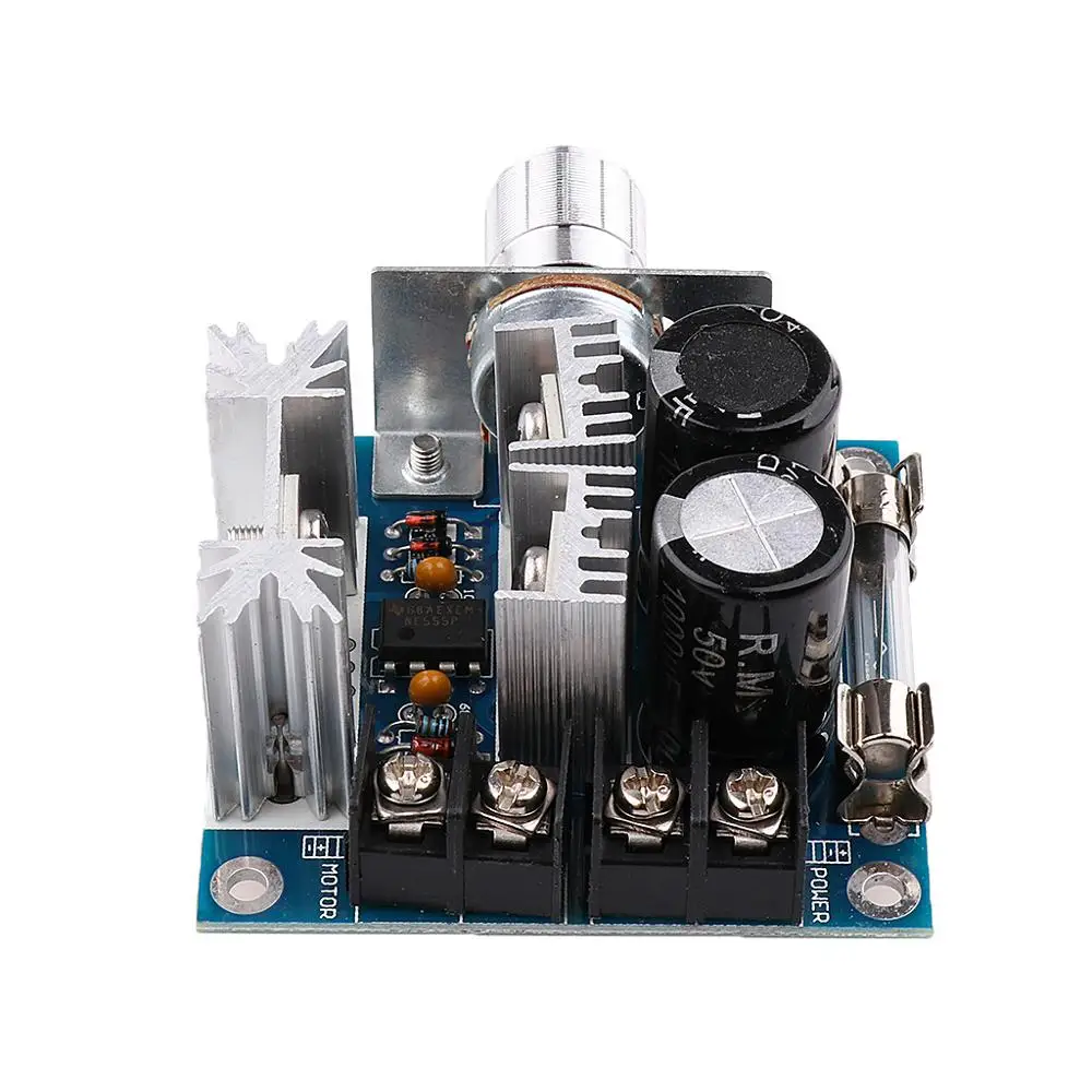 12V-40V 10A PWM DC Motor Speed Controller w/ Knob Switch - Blue Panel |