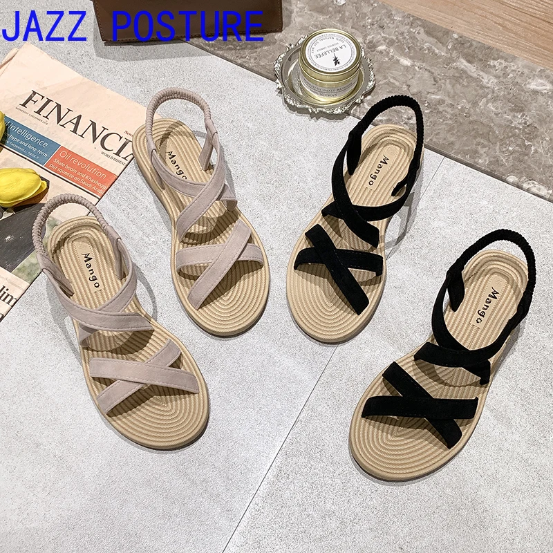 

Women's Sandals 2021 Collection Fashion Women's Summer Roman Wind Beach Sandals Women's Open Toe Flat Sandals Casual w035