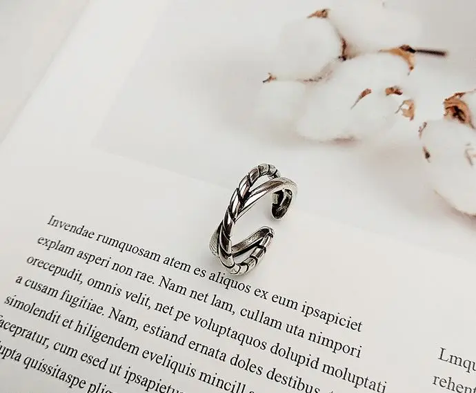 925 silver ring female Dongdaemun jewelry retro Thai simple cold wind ins niche chic rings for women | Украшения и аксессуары