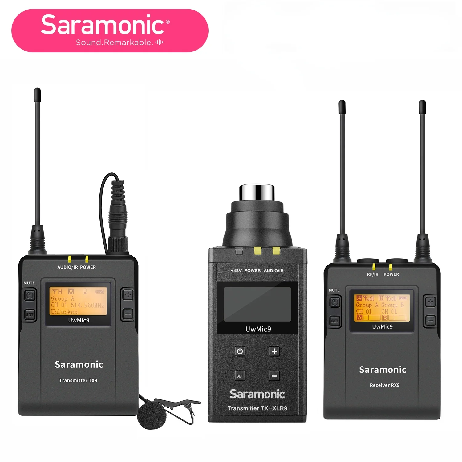Беспроводная микрофонная система Saramonic UwMic9 TX-XLR9 + RX9 для цифровых зеркальных