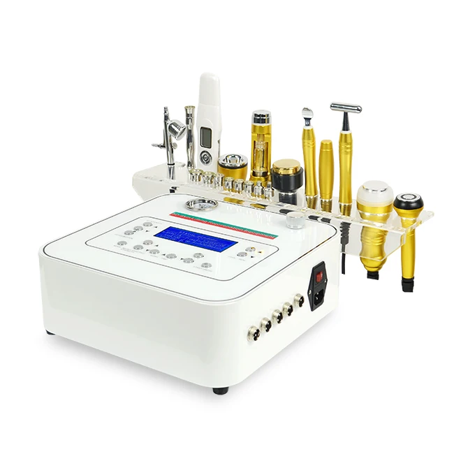 

10 in 1 micro current facial lifting machine electropration skin rejuvenation microdermebrasion needle free mesotherapy machine