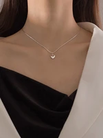 girl lover bithday gift s925 sterling silver love necklace with simple ins peach heart clavicle chain jewelry