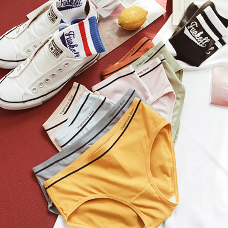 Студенческое дышащее женское нижнее белье из чистого хлопка простое