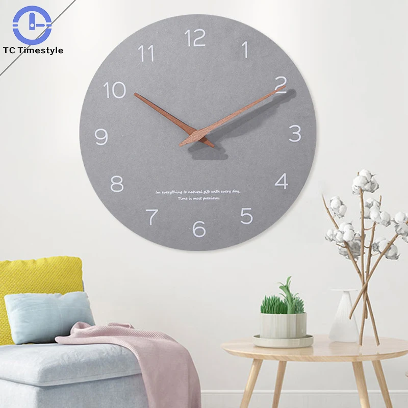 

Деревянные настенные часы в скандинавском стиле, роскошные минималистичные бесшумные Подвесные часы, украшение для дома, гостиной, спальни...